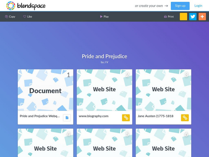 Blendspace: Pride and Prejudice Unit Plan Blendspace: Pride and Prejudice Unit Plan