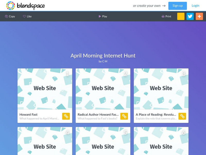 Blendspace: April Morning Internet Hunt Unit Plan Blendspace: April Morning Internet Hunt Unit Plan