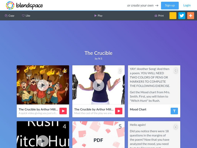 Blendspace: The Crucible Unit Plan Blendspace: The Crucible Unit Plan