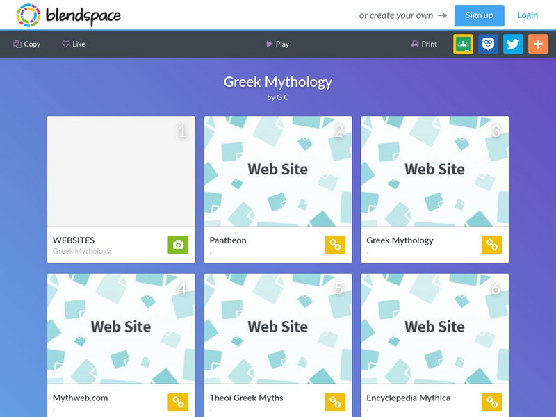 Blendspace: Greek Mythology Unit Plan Blendspace: Greek Mythology Unit Plan