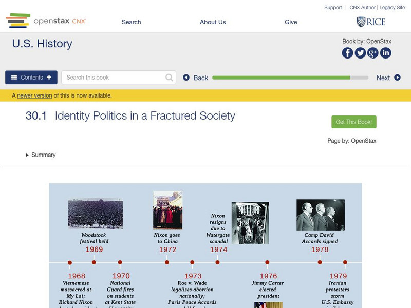 Open Stax: u.s. History 1968 1980: Identity Politics in a Fractured Society eBook Open Stax: u.s. History 1968 1980: Identity Politics in a Fractured Society eBook