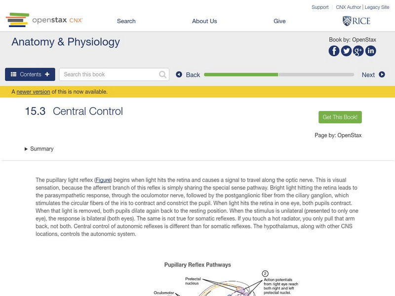 Open Stax: Anatomy & Physiology: Central Control Unit Plan Open Stax: Anatomy & Physiology: Central Control Unit Plan