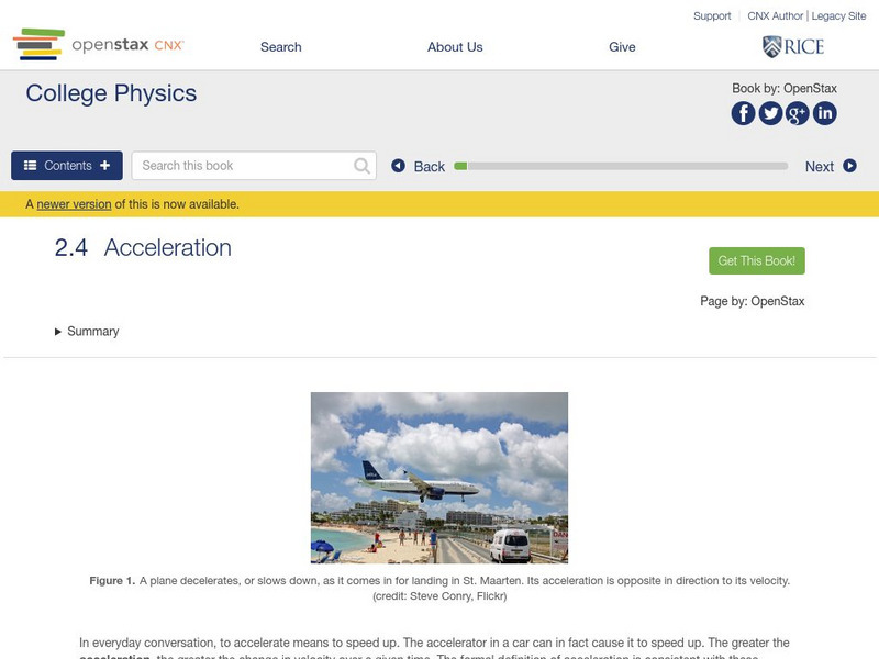 Open Stax: Physics: Acceleration Unit Plan