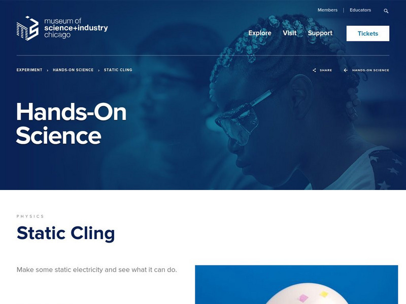 Museum of Science and Industry: Online Science: Cling to Me Activity