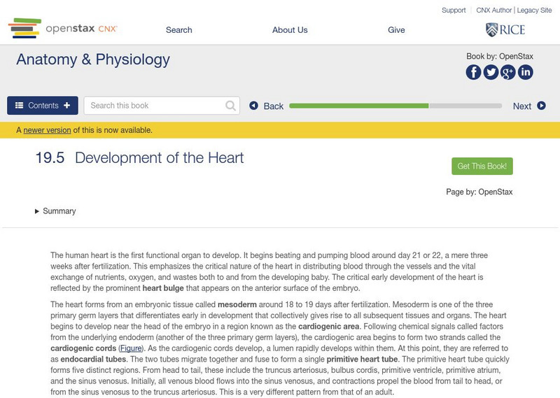 Open Stax: Anatomy & Physiology: Development of the Heart Unit Plan Open Stax: Anatomy & Physiology: Development of the Heart Unit Plan
