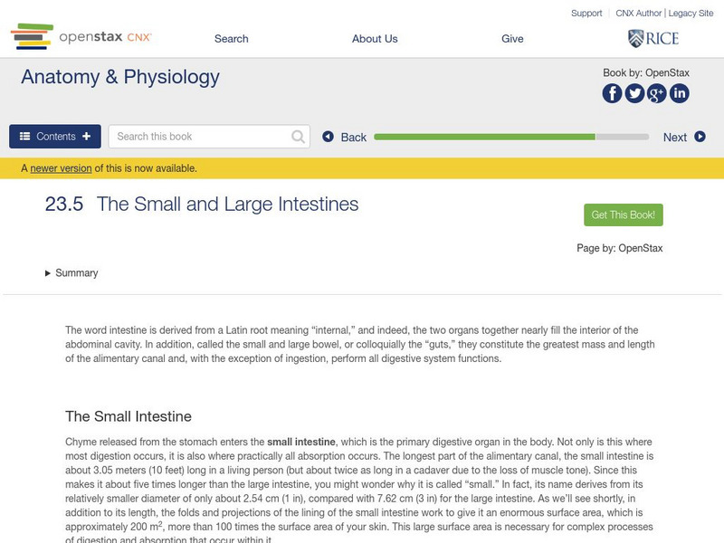 Open Stax: Anatomy & Physiology: The Small and Large Intestines Unit Plan Open Stax: Anatomy & Physiology: The Small and Large Intestines Unit Plan