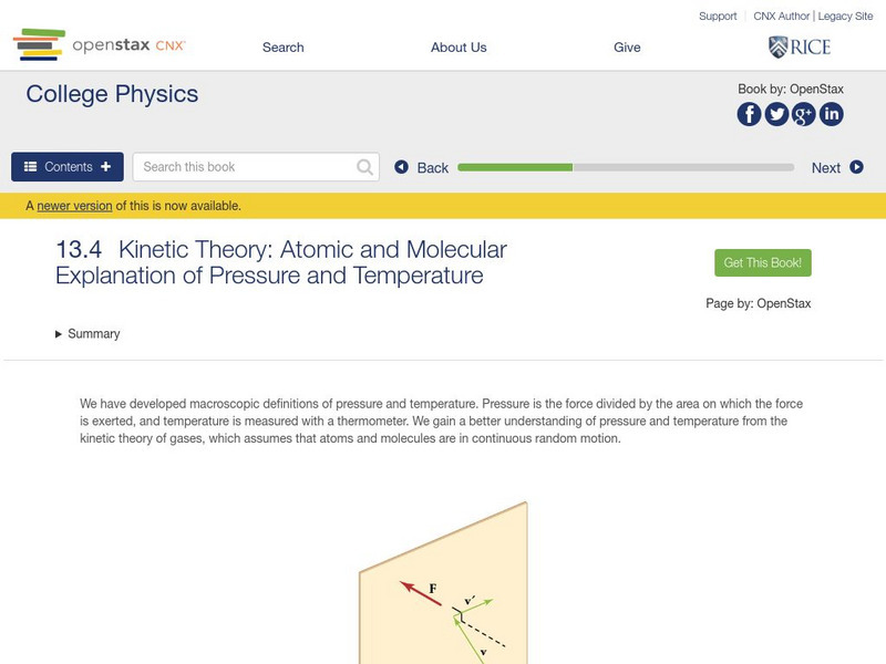 Open Stax: Atomic and Molecular Explanation of Pressure and Temperature eBook Open Stax: Atomic and Molecular Explanation of Pressure and Temperature eBook