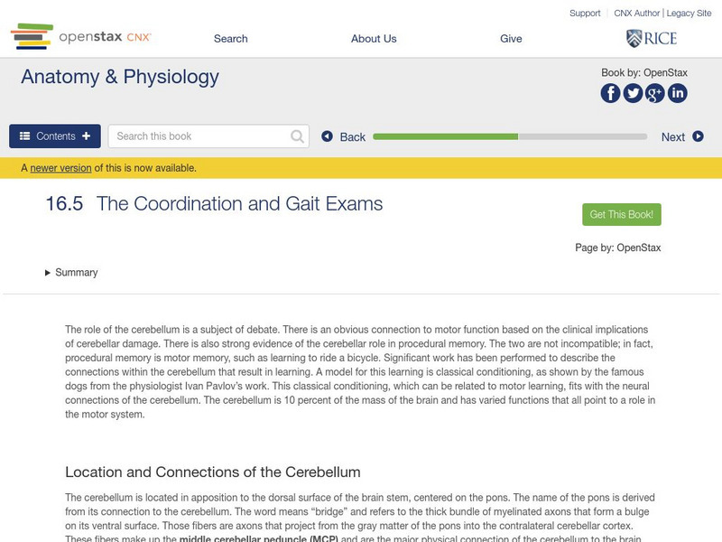 Open Stax: Anatomy & Physiology: The Coordination and Gait Exams Unit Plan Open Stax: Anatomy & Physiology: The Coordination and Gait Exams Unit Plan