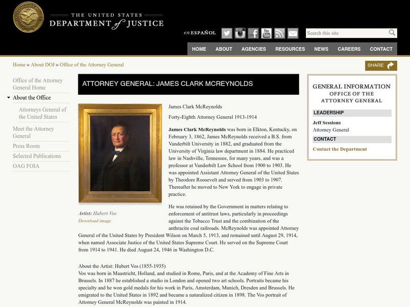 Office of the Attorney General: James Mc Reynolds Handout Office of the Attorney General: James Mc Reynolds Handout