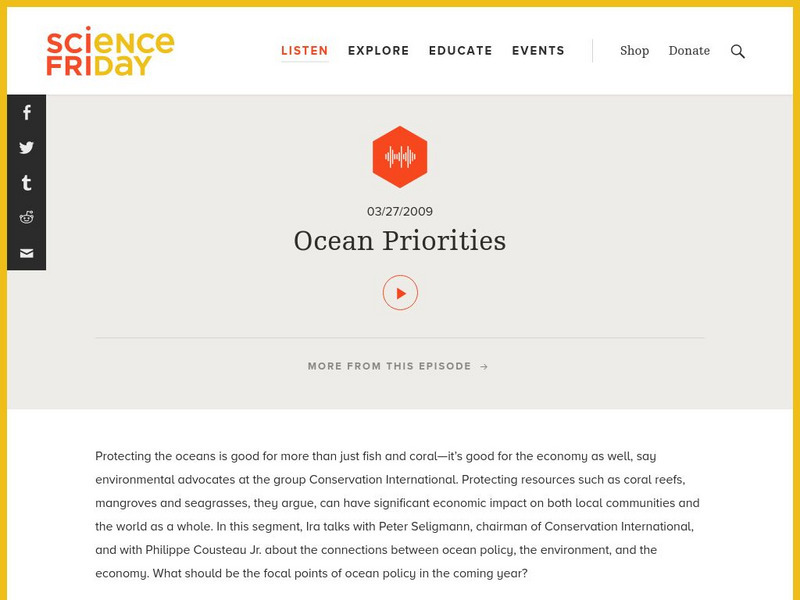 Science Friday: Ocean Priorities Audio Science Friday: Ocean Priorities Audio