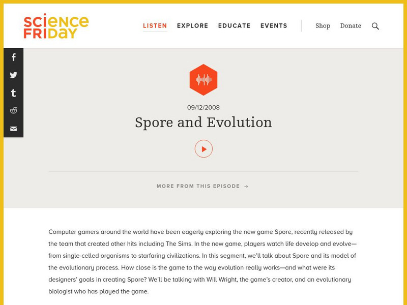 Science Friday: Spore and Evolution Audio Science Friday: Spore and Evolution Audio