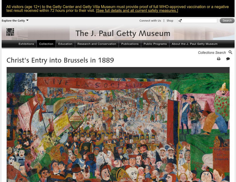 J. Paul Getty Museum: Christ's Entry Into Brussels in 1889 Graphic J. Paul Getty Museum: Christ's Entry Into Brussels in 1889 Graphic