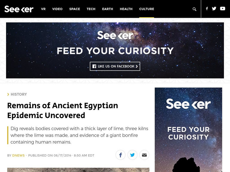 Seeker: Week of 6 23 14: Remains of Ancient Egyptian Epidemic Uncovered Article Seeker: Week of 6 23 14: Remains of Ancient Egyptian Epidemic Uncovered Article