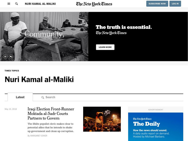 New York Times: Nuri Kamal Al Maliki Website New York Times: Nuri Kamal Al Maliki Website
