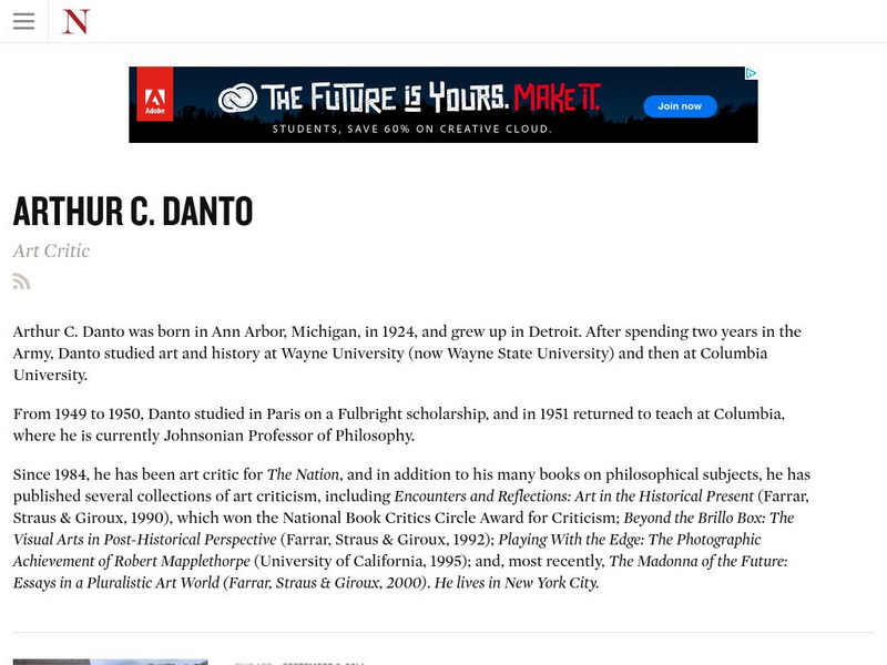 The Nation: Arthur C. Danto, Art Critic Handout