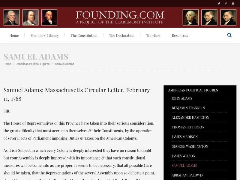 Founding.com: Samuel Adams Primary
