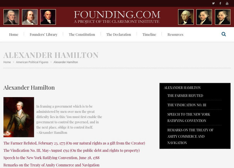 Founding.com: Alexander Hamilton Primary Founding.com: Alexander Hamilton Primary
