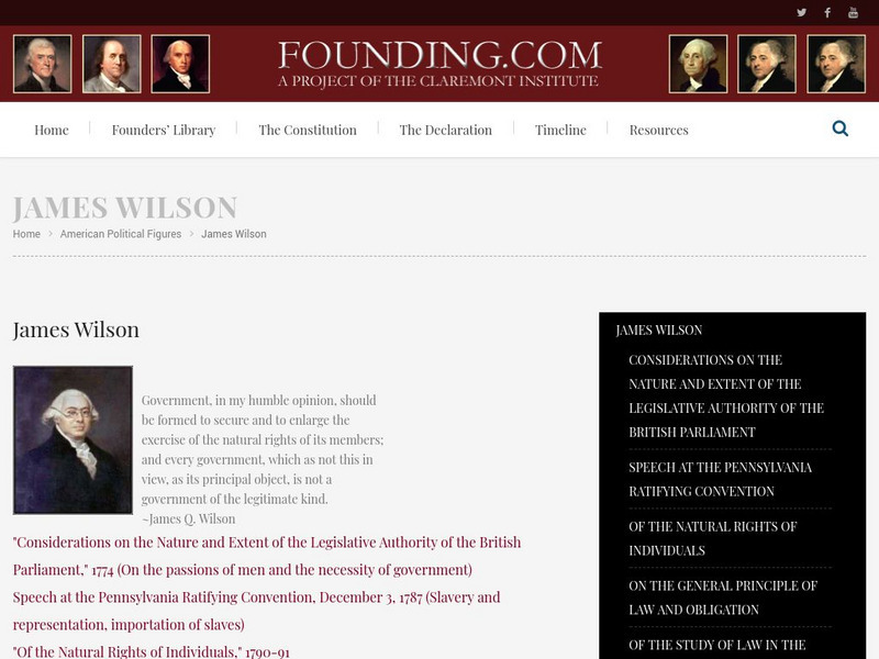 Founding.com: James Wilson Primary