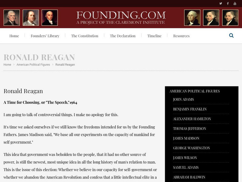 Founding.com: Ronald Reagan Primary Founding.com: Ronald Reagan Primary