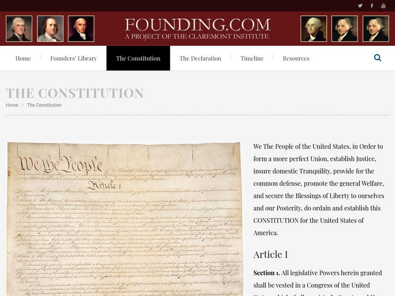 Founding.com: The Constitution Primary Founding.com: The Constitution Primary
