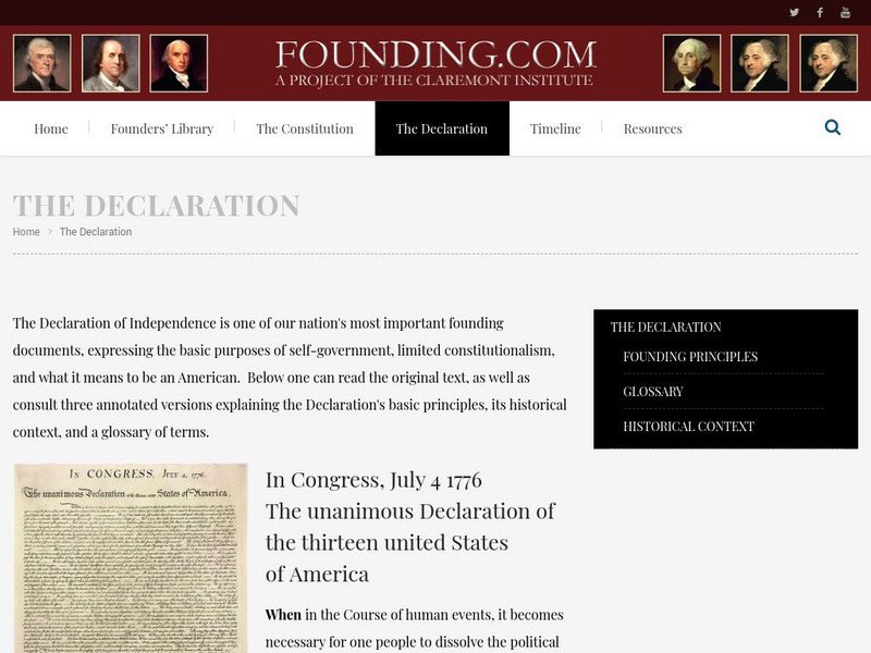 Founding.com: The Declaration of Independence Primary Founding.com: The Declaration of Independence Primary
