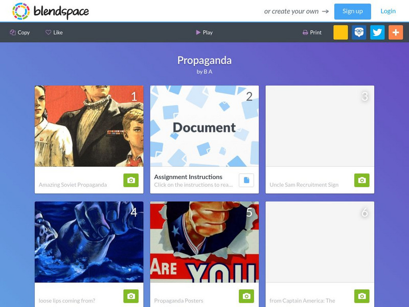 Blendspace: Propaganda Unit Plan Blendspace: Propaganda Unit Plan