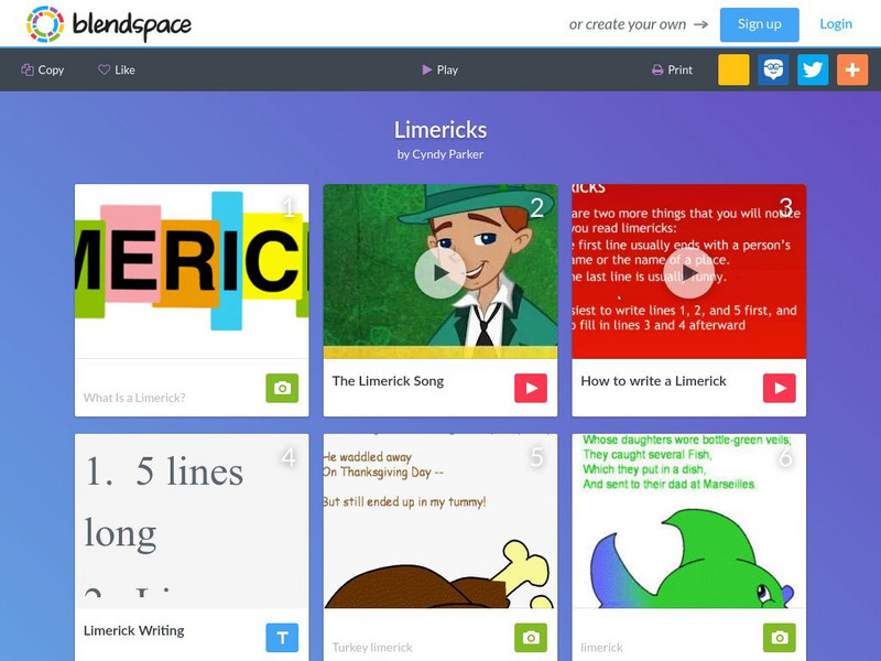 Blendspace: Limericks Unit Plan