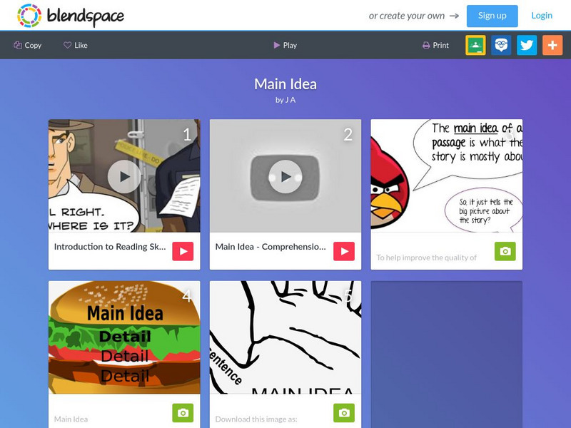 Blendspace: Main Idea Unit Plan Blendspace: Main Idea Unit Plan