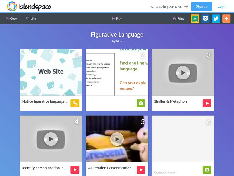 Blendspace: Figurative Language Unit Plan Blendspace: Figurative Language Unit Plan