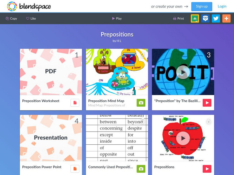 Blendspace: Prepositions Unit Plan Blendspace: Prepositions Unit Plan