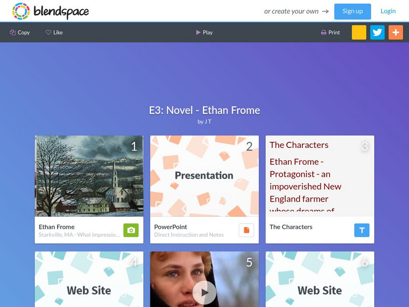 Blendspace: E3: Novel Ethan Frome Unit Plan