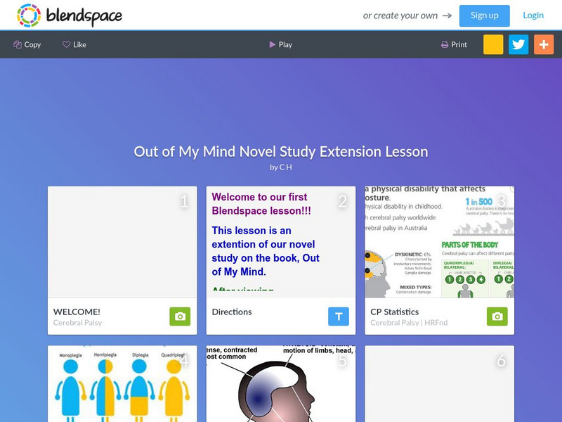 Blendspace: Out of My Mind Novel Study Extension Lesson Unit Plan Blendspace: Out of My Mind Novel Study Extension Lesson Unit Plan