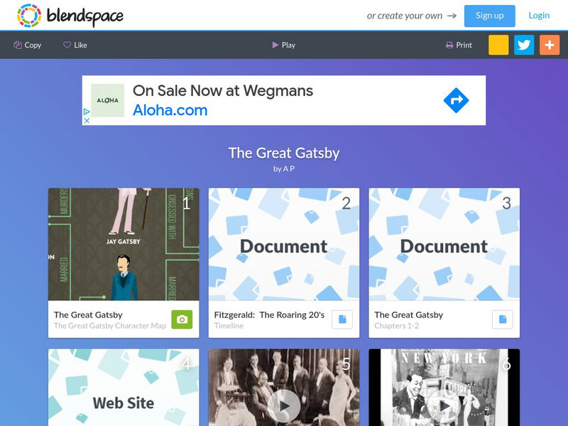 Blendspace: The Great Gatsby Unit Plan Blendspace: The Great Gatsby Unit Plan