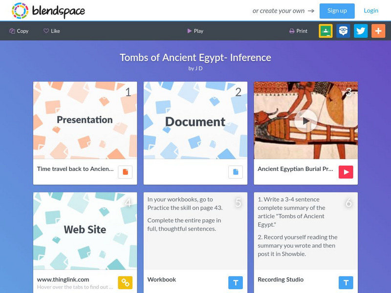 Blendspace: Tombs of Ancient Egypt Inference Unit Plan Blendspace: Tombs of Ancient Egypt Inference Unit Plan
