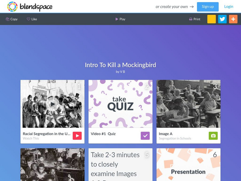 Blendspace: Intro to Kill a Mockingbird Unit Plan