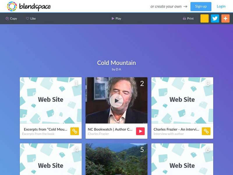 Blendspace: Cold Mountain Unit Plan Blendspace: Cold Mountain Unit Plan