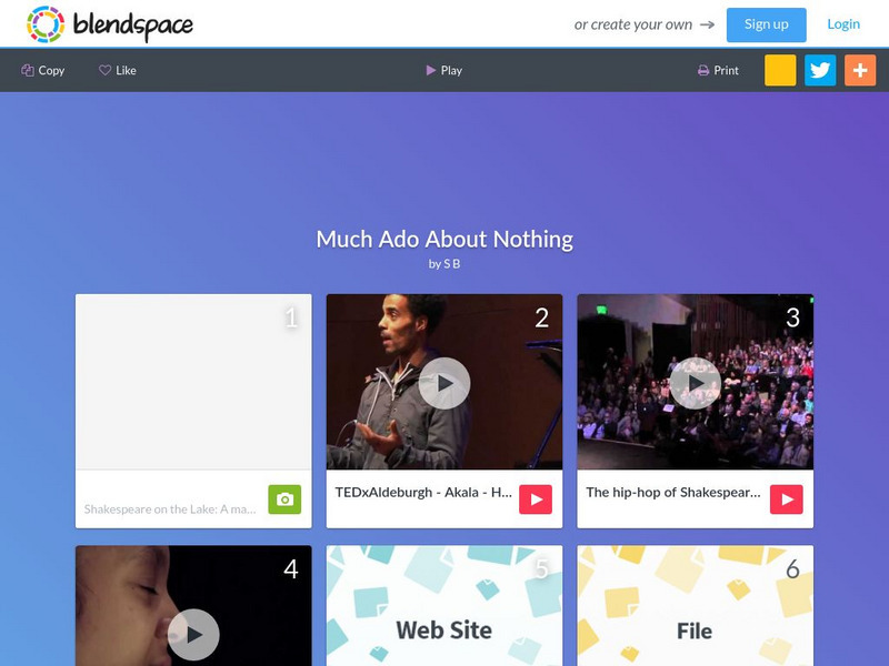 Blendspace: Much Ado About Nothing Unit Plan Blendspace: Much Ado About Nothing Unit Plan