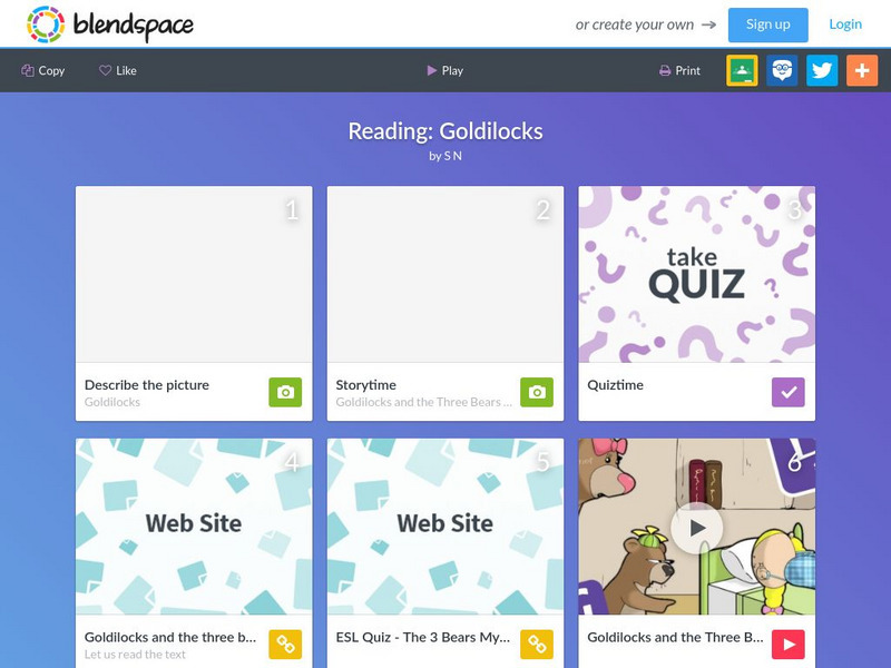 Blendspace: Goldilocks Unit Plan Blendspace: Goldilocks Unit Plan