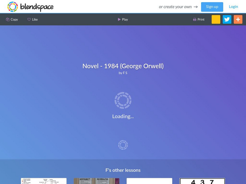 Blendspace: Novel 1984 (George Orwell) Unit Plan Blendspace: Novel 1984 (George Orwell) Unit Plan