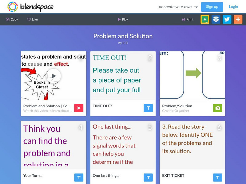 Blendspace: Problem and Solution Unit Plan Blendspace: Problem and Solution Unit Plan