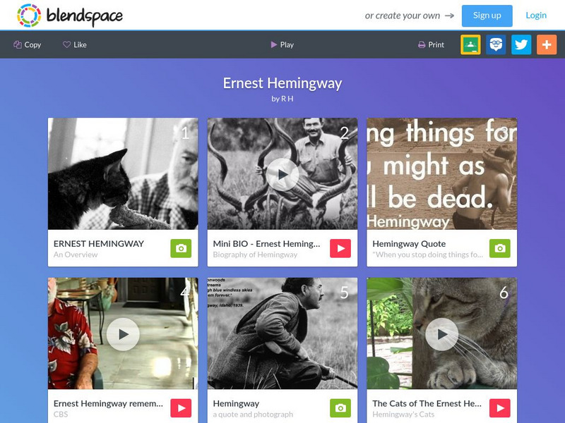 Blendspace: Ernest Hemingway Unit Plan