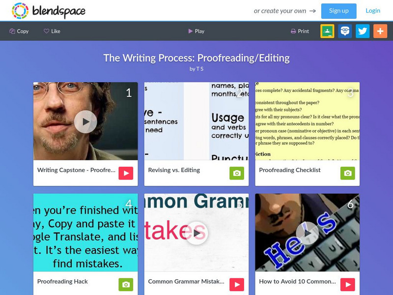 Blendspace: The Writing Process: Proofreading / Editing Unit Plan Blendspace: The Writing Process: Proofreading / Editing Unit Plan