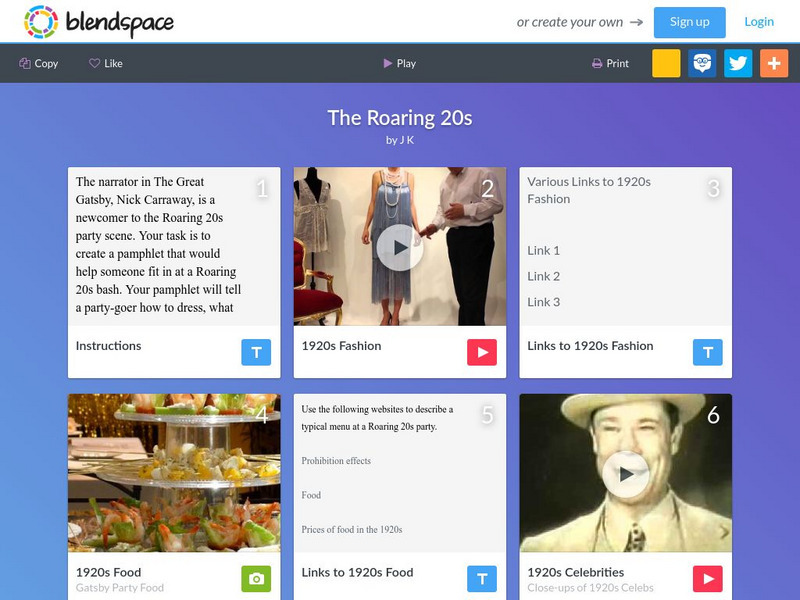 Blendspace: The Roaring 20's Unit Plan Blendspace: The Roaring 20's Unit Plan
