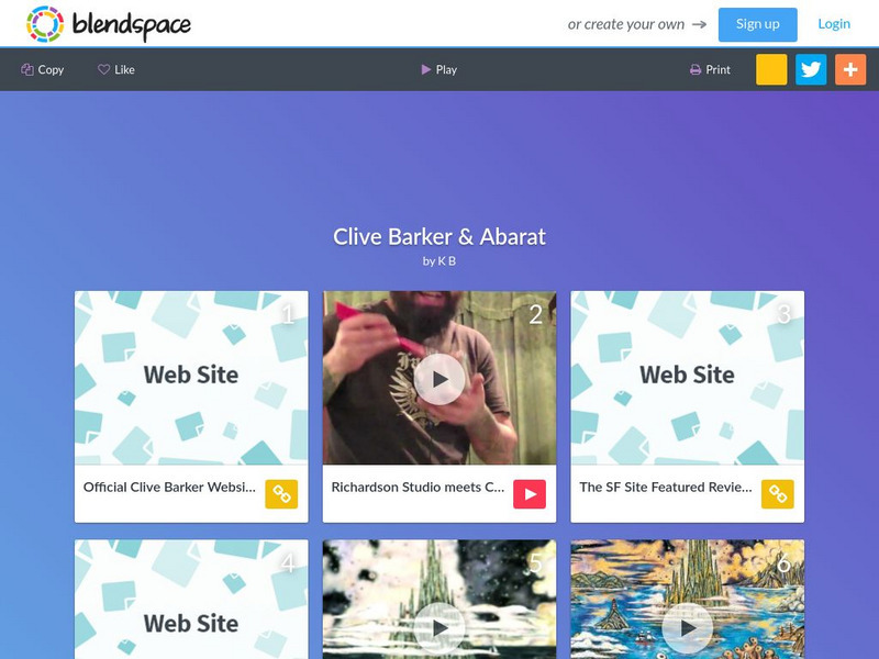 Blendspace: Clive Barker & Abarat Unit Plan