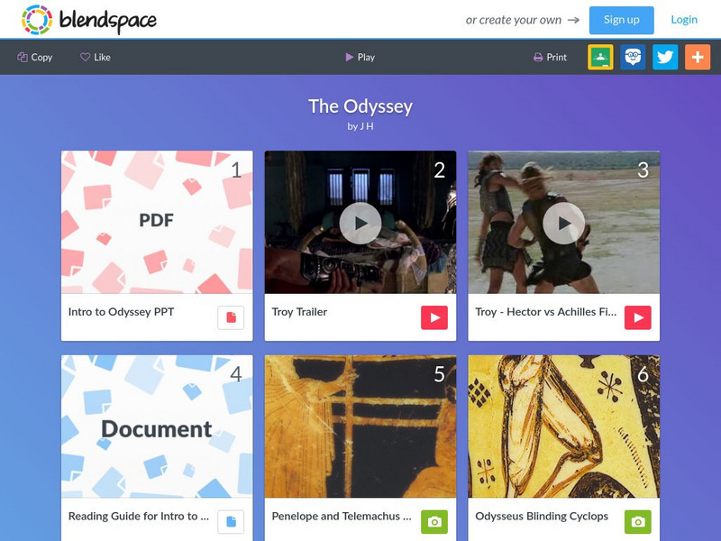 Blendspace: The Odyssey Unit Plan Blendspace: The Odyssey Unit Plan