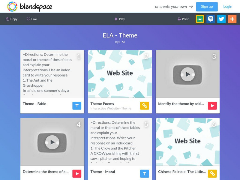 Blendspace: Ela Theme Unit Plan Blendspace: Ela Theme Unit Plan