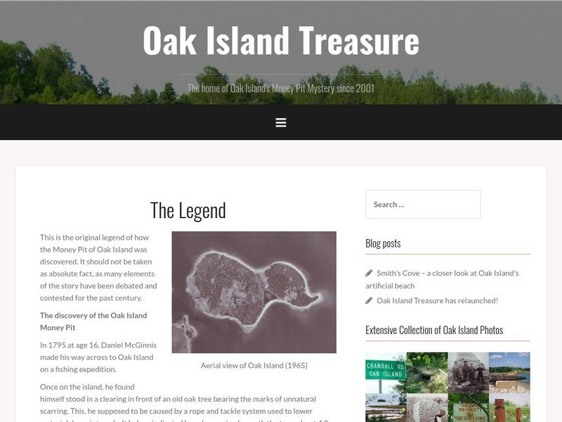 Oak Island Treasure: The Legend Website Oak Island Treasure: The Legend Website