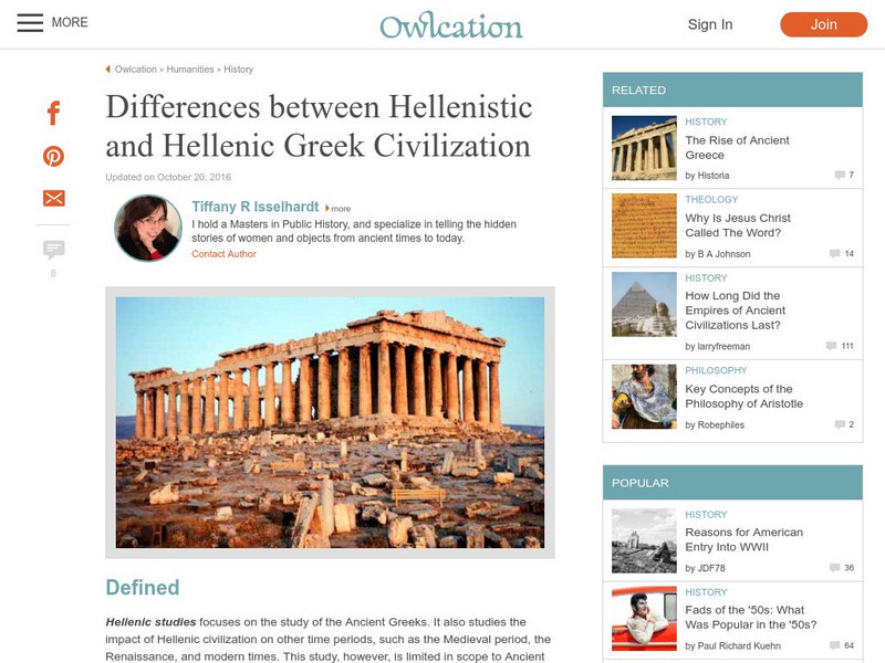 Hub Pages: Differences Between Hellenistic and Hellenic Greek Civilization Article Hub Pages: Differences Between Hellenistic and Hellenic Greek Civilization Article