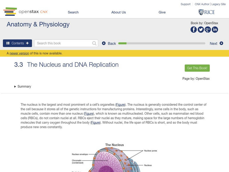 Open Stax: Nucleus and Dna Replication Unit Plan Open Stax: Nucleus and Dna Replication Unit Plan