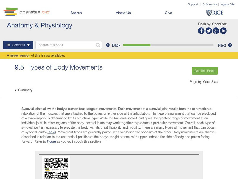 Open Stax: Types of Body Movement Unit Plan Open Stax: Types of Body Movement Unit Plan